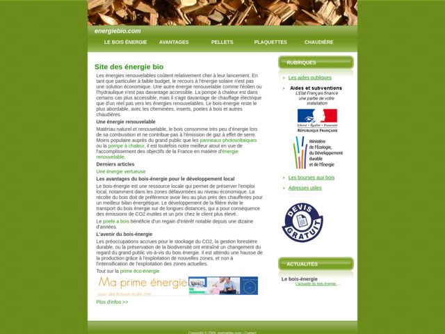 Infos sur les énergies bio