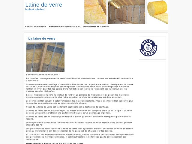 Infos sur la laine de verre