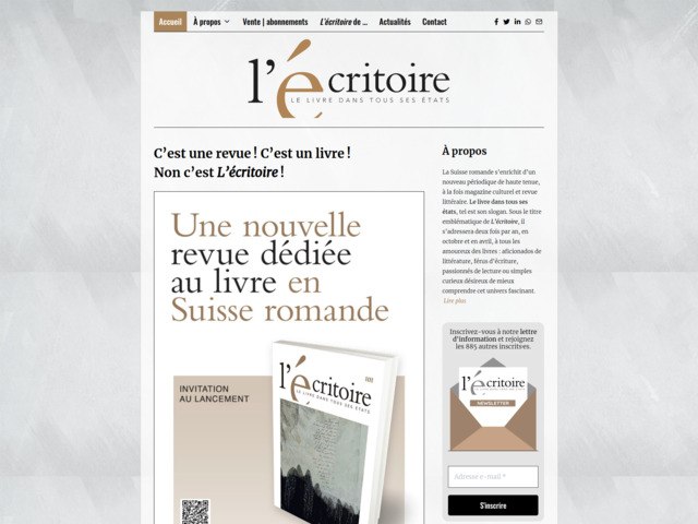 L'Ecritoire, revue dédiée au livre en Suisse romande