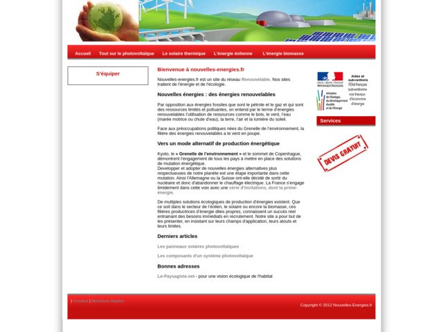Infos sur les nouvelles énergies