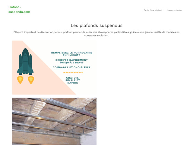 Guide du plafond suspendu