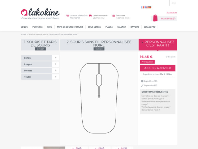 Souris sans fil personnalisée, facilement personnalisable par lakokine