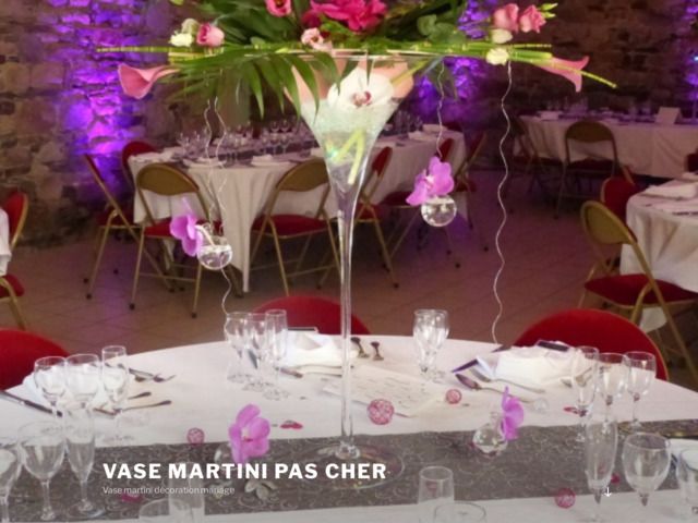 Vase martini pas cher - vase martini décoration mariage