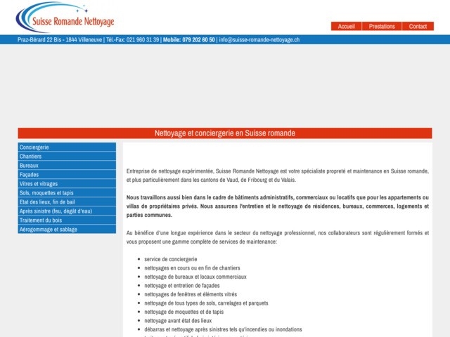 Prestations de nettoyage et propreté en suisse romande