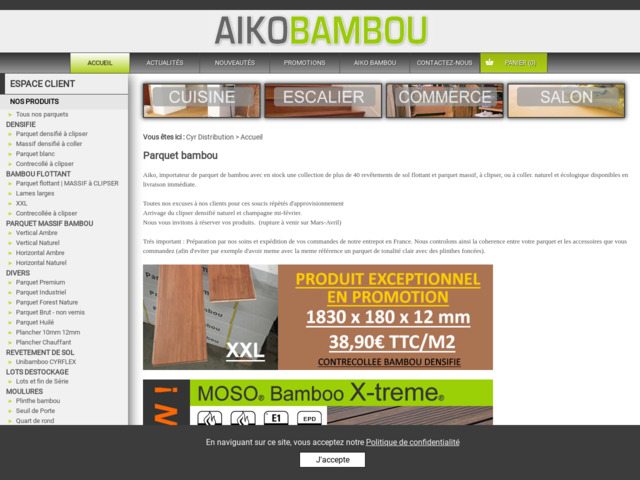Cyr.fr, vente de parquet en bambou