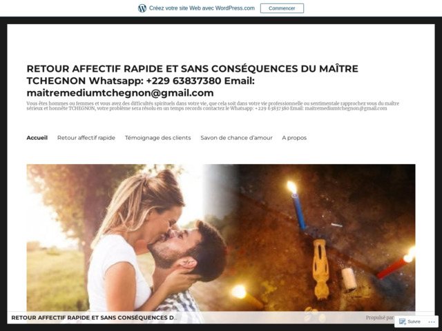 Retour affectif rapide et sans consequence du maitre Tchegnon