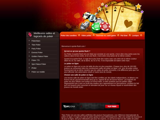 Poker : la quinte flush