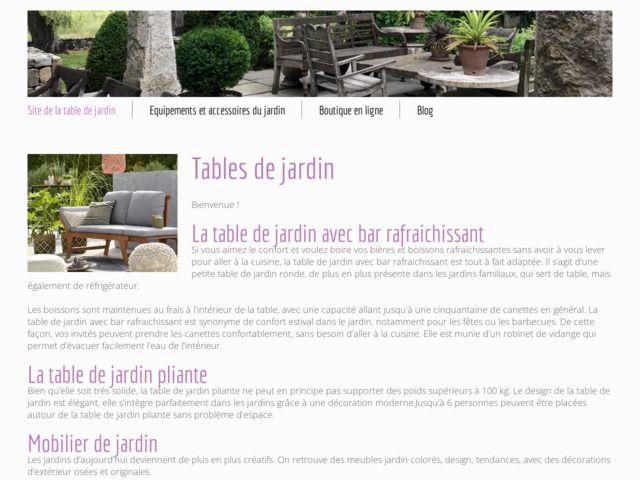 Les tables de jardin