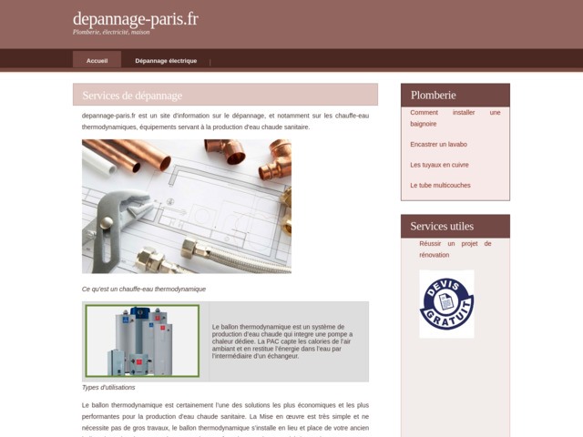 Service de depannage sur Paris