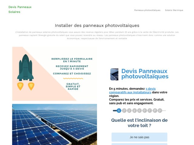 Tarif des panneaux solaires