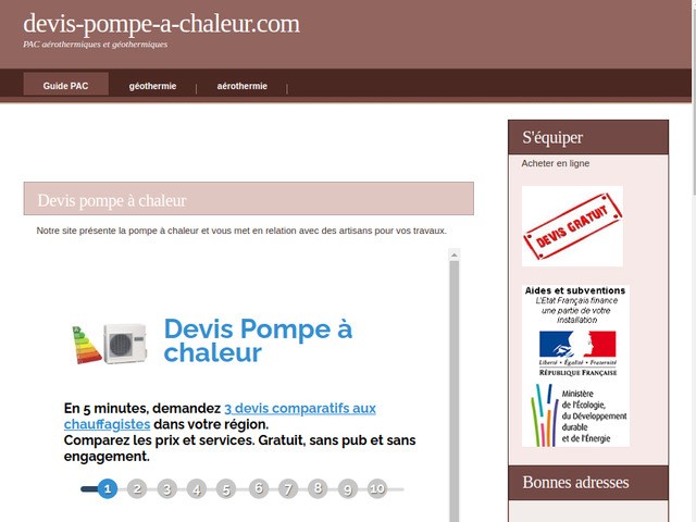 Tarif d'une pompe à chaleur