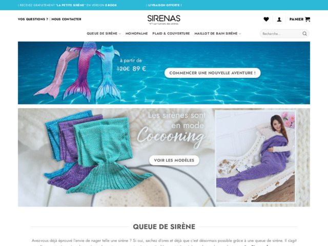 Boutique en ligne de queue de sirène & plaid sirène