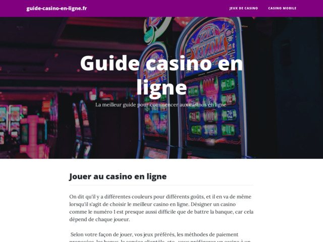 Prsentation des meilleurs casinos