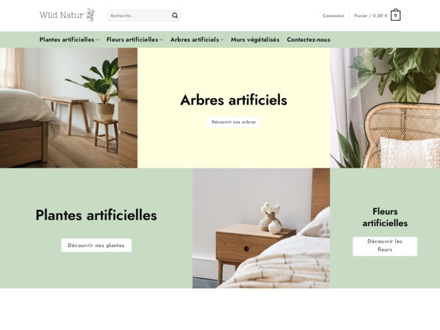 Boutique spécialisée en fleurs, plantes, murs et arbres artificiels