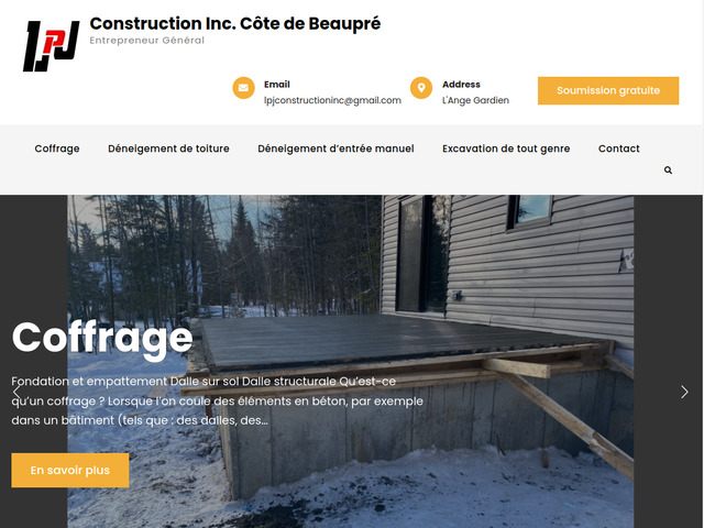 LPJ Construction : excavation Beaupré