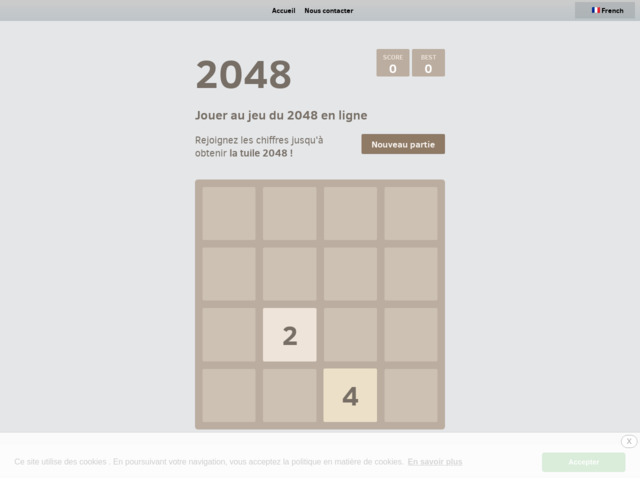 Jeu 2048 en ligne