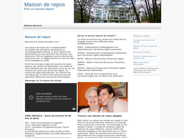 Infos sur la maison de repos