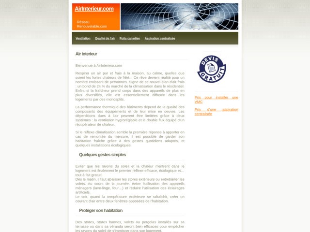 L'air interieur de l'habitation