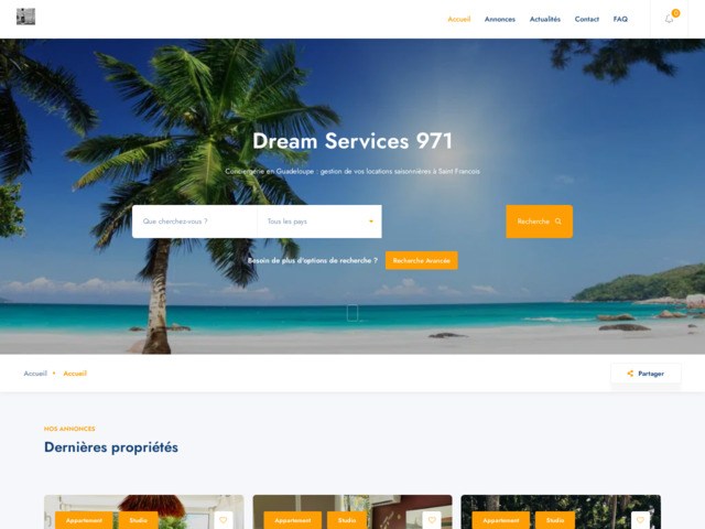 Accueil Dreamservices 971 : Location studio et conciergerie en Guadeloupe