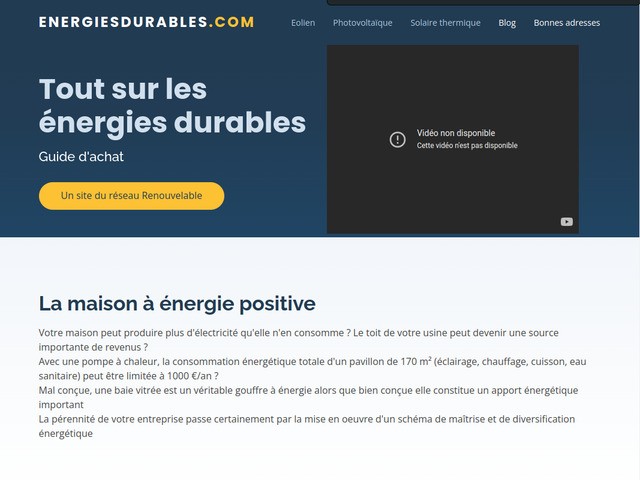 Infos sur les énergies renouvelables