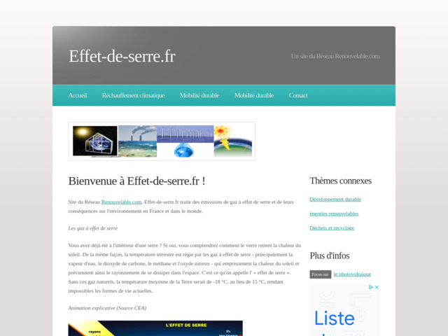 Infos sur l'effet de serre