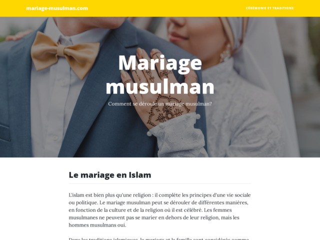 Qu'est ce que le mariage musulman
