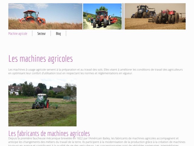 Infos sur les machines agricoles