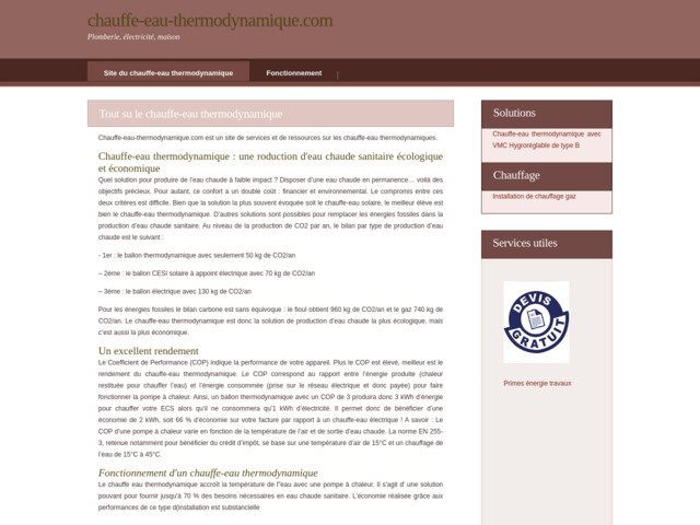 Le chauffe-eau thermodynamique