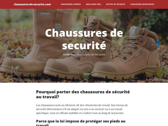 Guide sur les chaussures de scurit