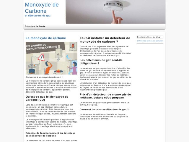 Detecteur de monoxyde de carbone