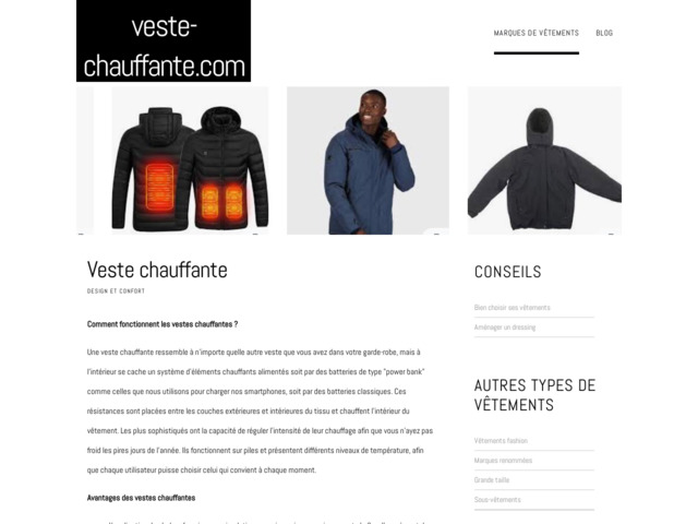 Guide veste chauffante