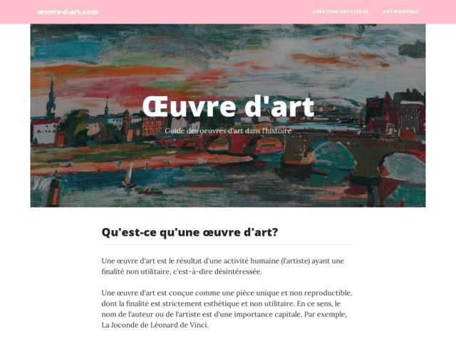 Infos sur les oeuvres d'art