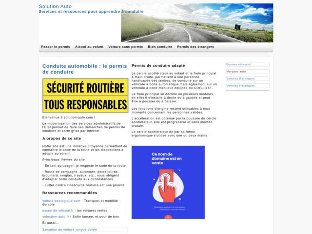 Solution conduite