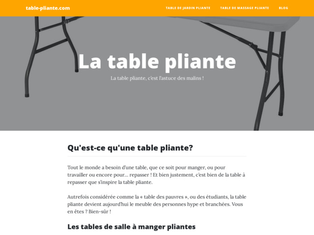 Guide des tables pliantes