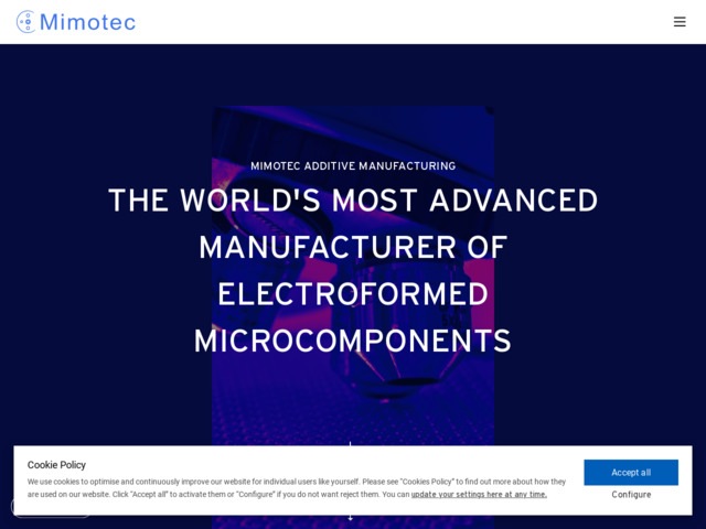 The world's most advanced manufacturer of electroformed microcomponents