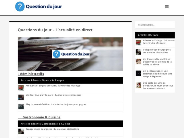 Articles d'actualité variés