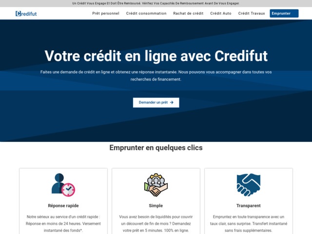 Crédit rapide en ligne, transparent et facile