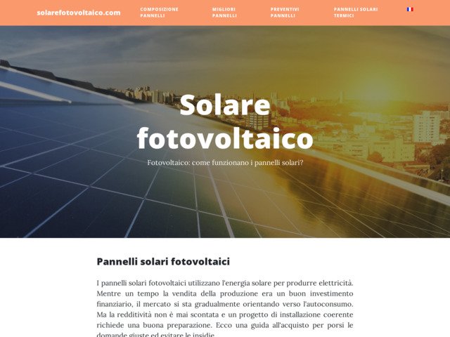 Informazioni sui pannelli fotovoltaici