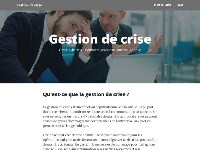 La gestion de crise