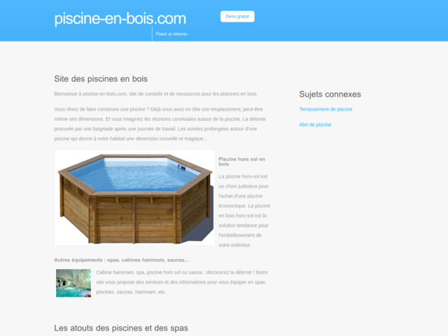 Guide de la piscine en bois