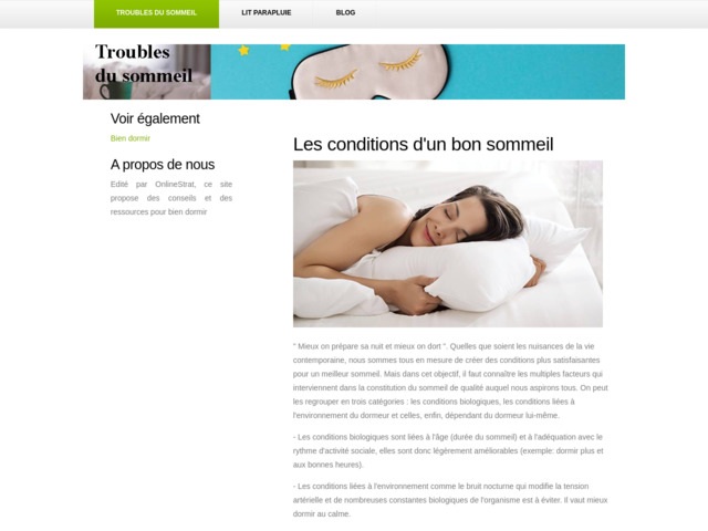 Infos sur les troubles du sommeil