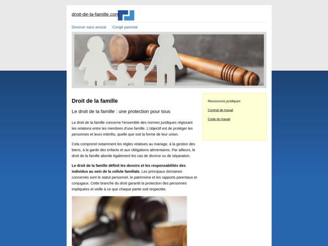 Infos sur le droit de la famille