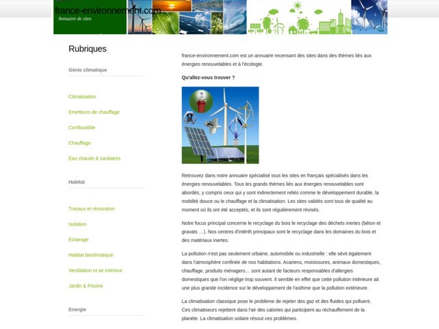 Site sur l'environnement