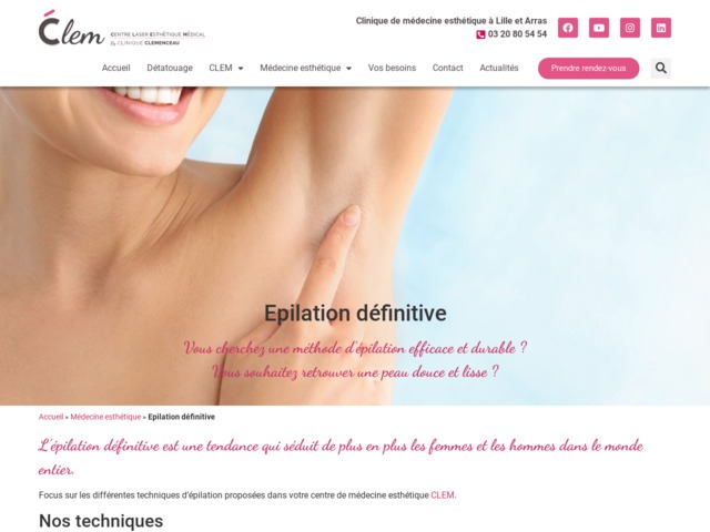 Epilation définitive du corps par électrolyse à Arras