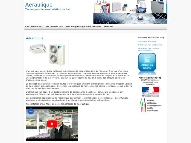 Tout savoir sur l'aeraulique
