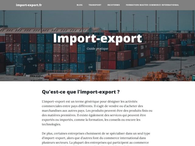 Guide import export