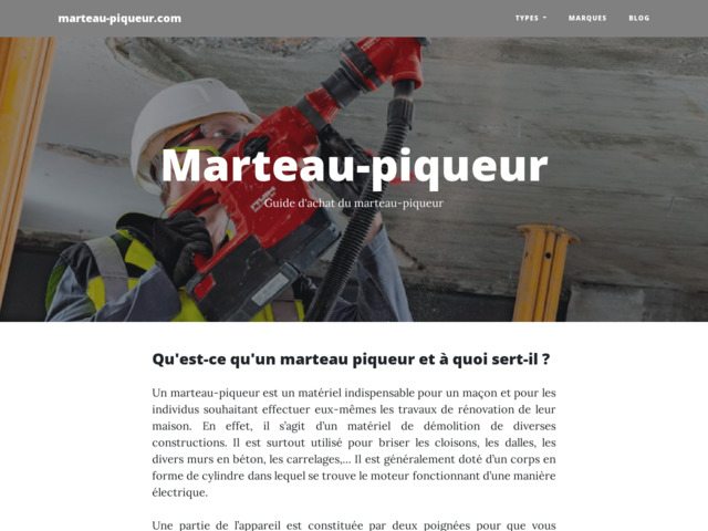 Les différents marteaux-piqueurs