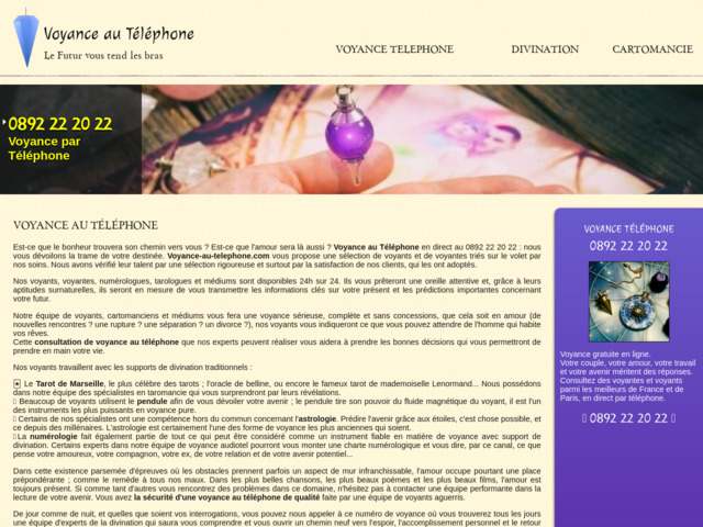 Voyance en ligne gratuit : 0892 22 20 22 numérologie, prédictions fiables