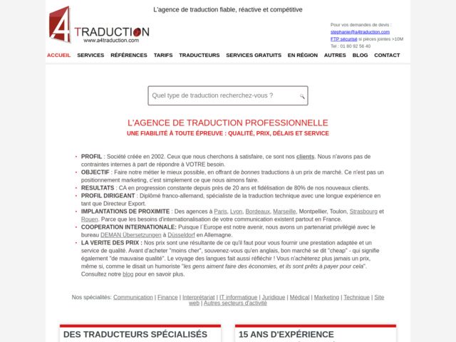 Service de traduction a4