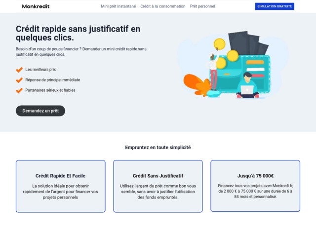 Crédit en ligne sans justificatif